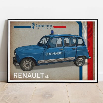 Affiche Renault 4L Gendarmerie Nationale