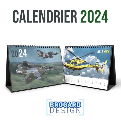 Calendrier 2024 aviation, avion de chasse, militaire
