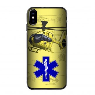 coque de téléphone illustrée aux couleurs du Airbus H135