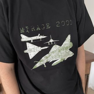 Tee shirt noir avion de chasse mirage 2000