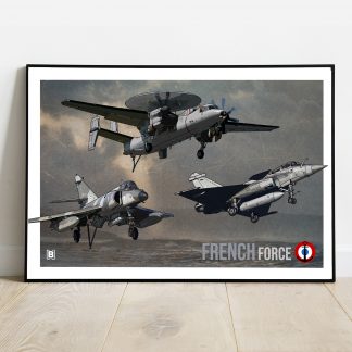 affiche avions de chasse Rafale Super Etendard E2 Hawkeye