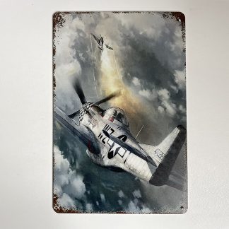 Plaque aluminium brossé P51 Mustang