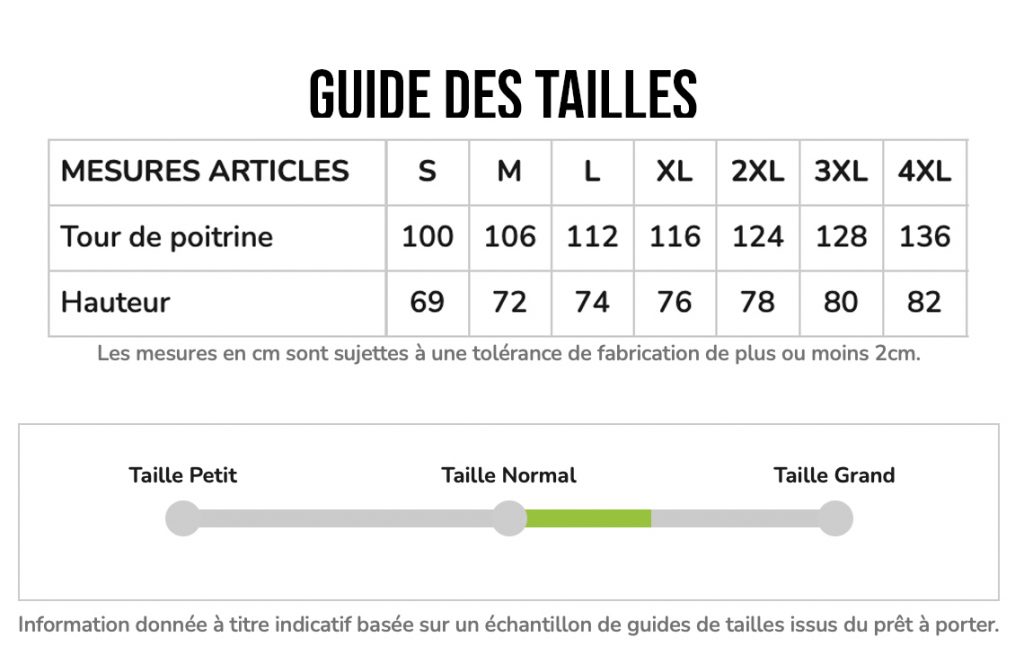 guide tailles tee shirt avion