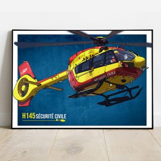 Affiche H145 Sécurité civile