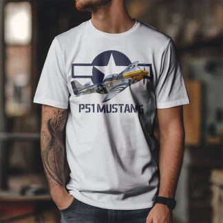 T-shirt P-51 Mustang – Chasseur américain légendaire | T-shirt aviation warbird